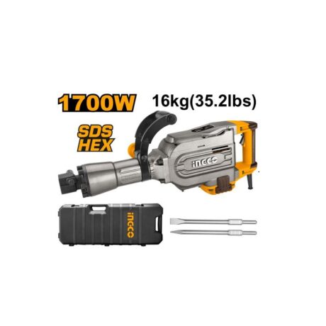 UPDB17008 - DEMOLEDOR INGCO 1700W 45J 16KG C 2 PUNTAS HEX