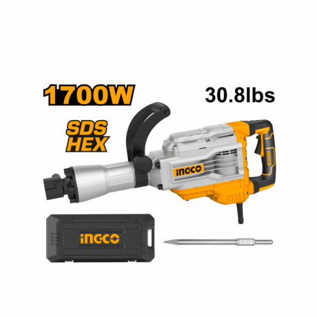 UPDB17026 - DEMOLEDOR INGCO 1700W 45J 16KG C 1PUNTA SDS HEX SUPER SELECT