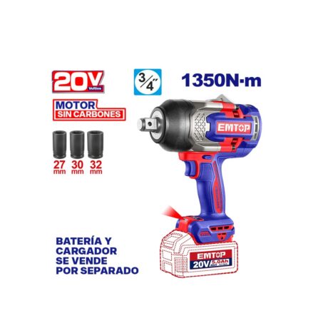 ECIWL201351 - LLAVE DE IMPACTO INALAMBRICA 3/4