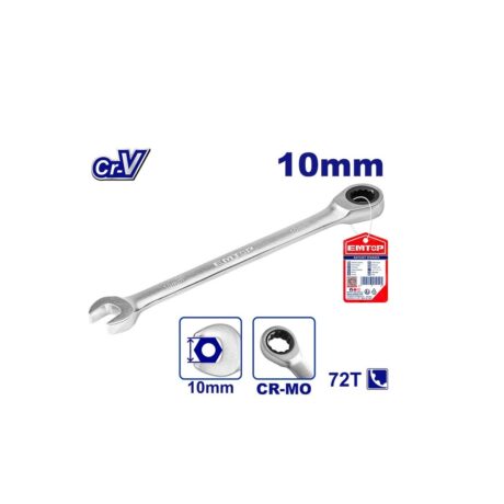 ECSPAR101 - LLAVE DE COLA CON RATCH DE 10 MILIMETROS, 12 PUNTOS