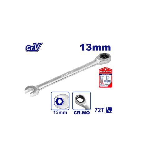 ECSPAR131 - LLAVE DE COLA CON RATCH DE 13 MILIMETROS, 12 PUNTOS