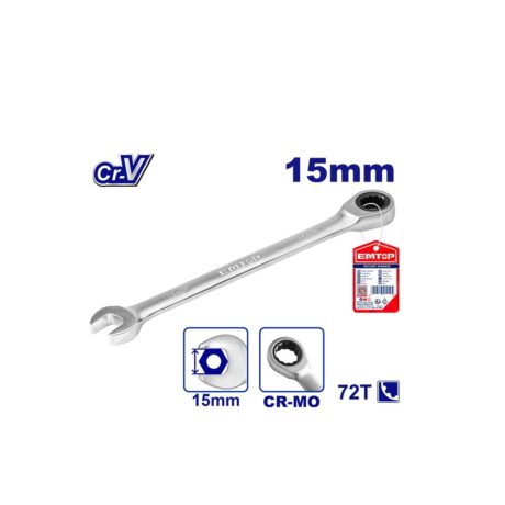 ECSPAR151 - LLAVE DE COLA CON RATCH DE 15 MILIMETROS, 12 PUNTOS