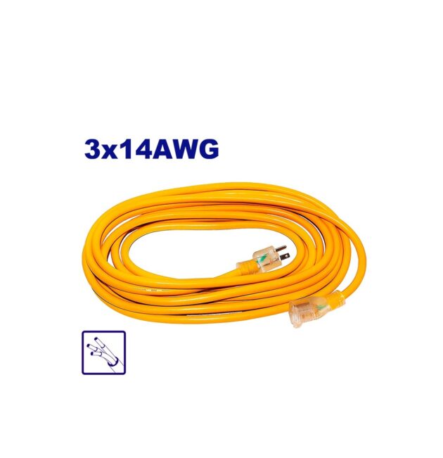 EMEJ3403 - EXTENSION ELECTRICA AMARILLA, DE 8 METROS