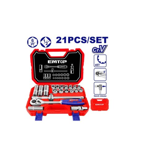 ESKT12211 - JUEGO DE COPAS 21 PIEZAS MILIMETRICO, RATCH 1/2