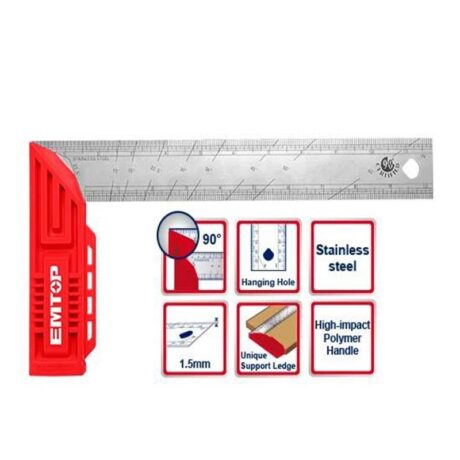 ESRR30001 - ESCUADRA MANGO DE PLASTICO, 12 PULGADAS