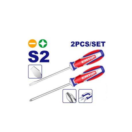 ESST0221 - JUEGO DE 2 DESTORNILLADORES, PHILLIPS PH2 Y PLANO 6.5 MM