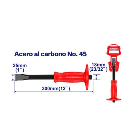ECCL251801 - CINCEL PLANO, LARGO 12 PULG, 300 MM, MANGO 3/4 PULG