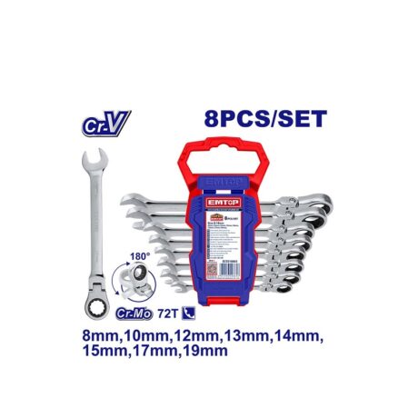 ECSS10803 - JUEGO DE 8 LLAVES MILIMETRICAS CON RATCH