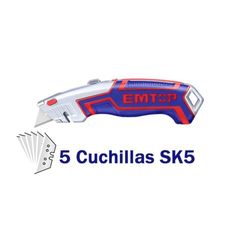 ESNKT6118 - CUCHILLA RETRACTIL CON 5 CUCHILLAS SK5, HOJA 61 X 19 MILIMETROS