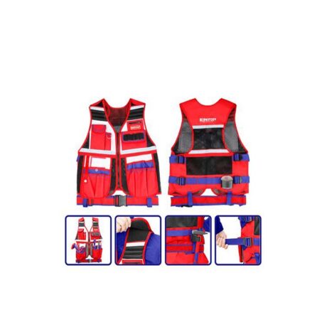 ETVT1701 - CHALECO PORTA HERRAMIENTAS, CON 14 BOLSILLOS Y CINTURON