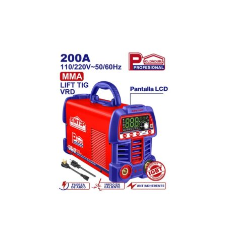 ULWDEM20611 - SOLDADORA INVERTER MMA/TIG LIFT, 200 AMPERIOS