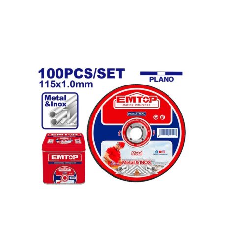 EACD10115100 - CAJA 100 DISCOS ABRASIVOS, PLANOS, 4-1/2 X 3/64 X 7/8 PULG