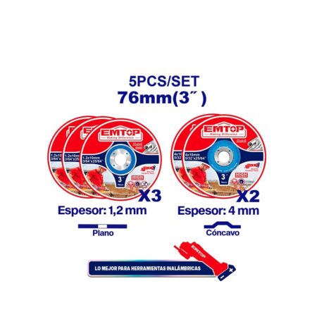 EACD303768 - JUEGO 5 DISCOS ABRASIVOS DE 3 PULG.