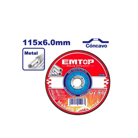 EACD601151 - DISCO ABRASIVO CONCAVO DE 4-1/2 X 1/4 X 7/8 PULGADA
