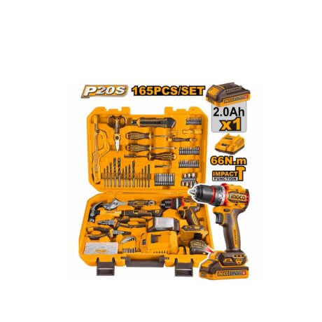 UHKTHP11651 - CAJA DE  HERRRAMIENTAS 165  PZS CON BARRENO DE  IMPACTO 1/2" 66Nm