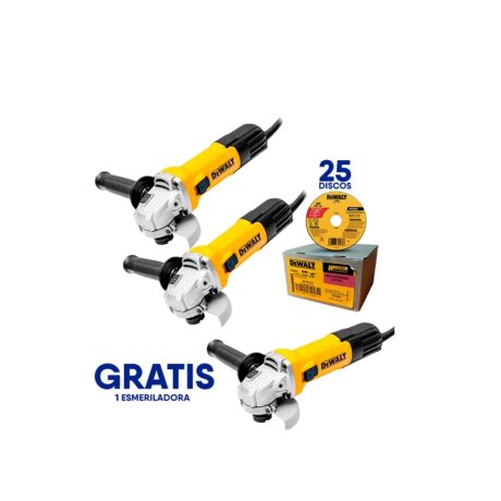 DWE750-OF - COMBO 3 ESMERILADORAS DE 4-1/2 PULG, 750 WATTS