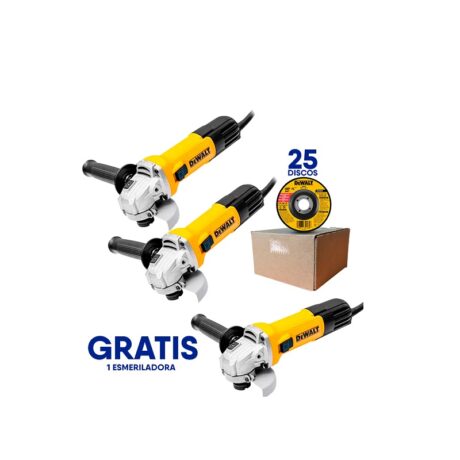 DWE750-OF1 - COMBO 3 ESMERILADORAS DE 4-1/2 PULG, 750 WATTS