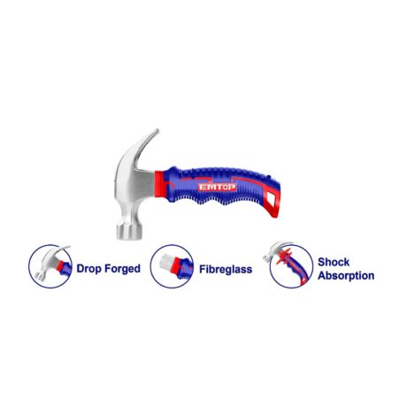 EHAMCH0802 - MARTILLO MINI DE UÑA DE 8 ONZAS, MANGO DE FIBRA DE VIDRIO