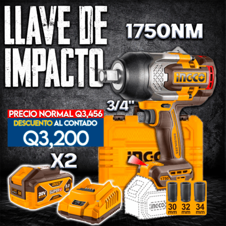 UCIWLI20175 - LLAVE DE IMPACTO INALAMBRICA 1750NM